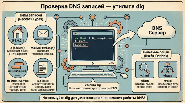 Проверка ресурсных DNS-записей домена — утилита dig