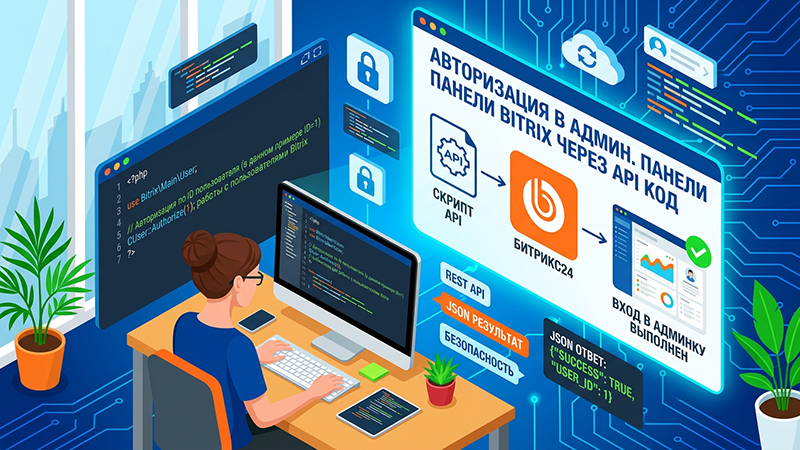 Авторизация в админ. панели 1С Битрикс без ввода пароля