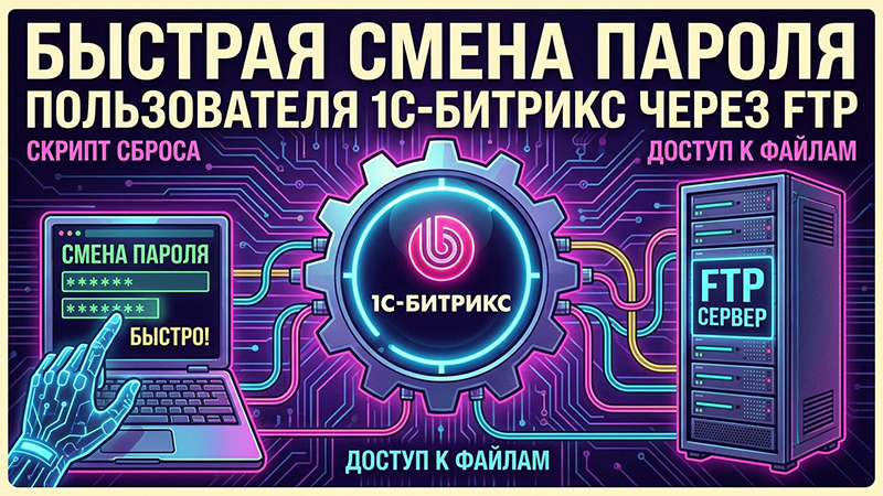 Быстрая смена пароля пользователя 1С Битрикс через FTP