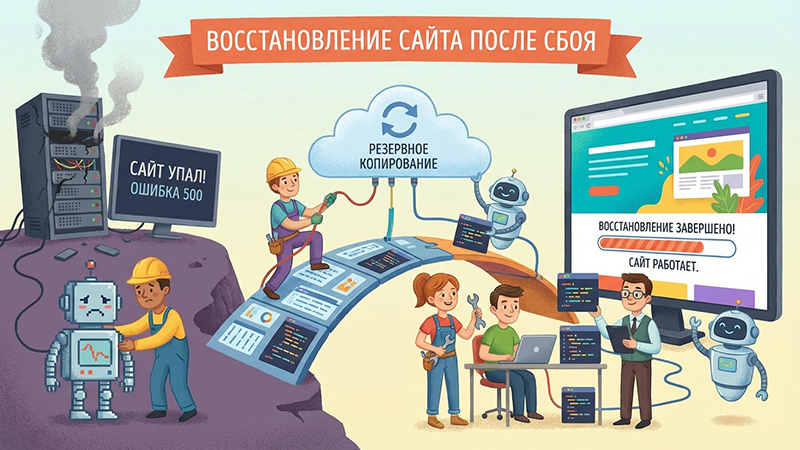 Восстановление работы сайта после падения